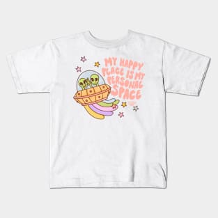 My happy place is my personal space Kids T-Shirt